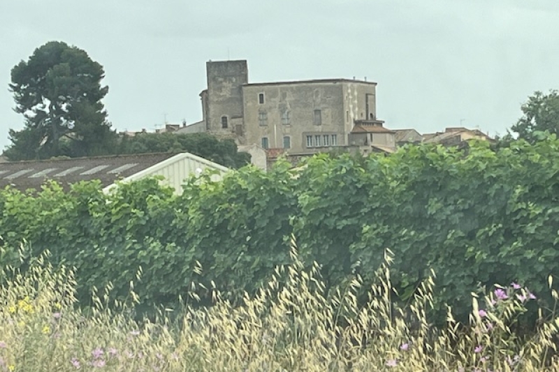 Ancien château médiéval , au coeur d'un village de plan circulaire dans l'Hérault, inscrit aux M H